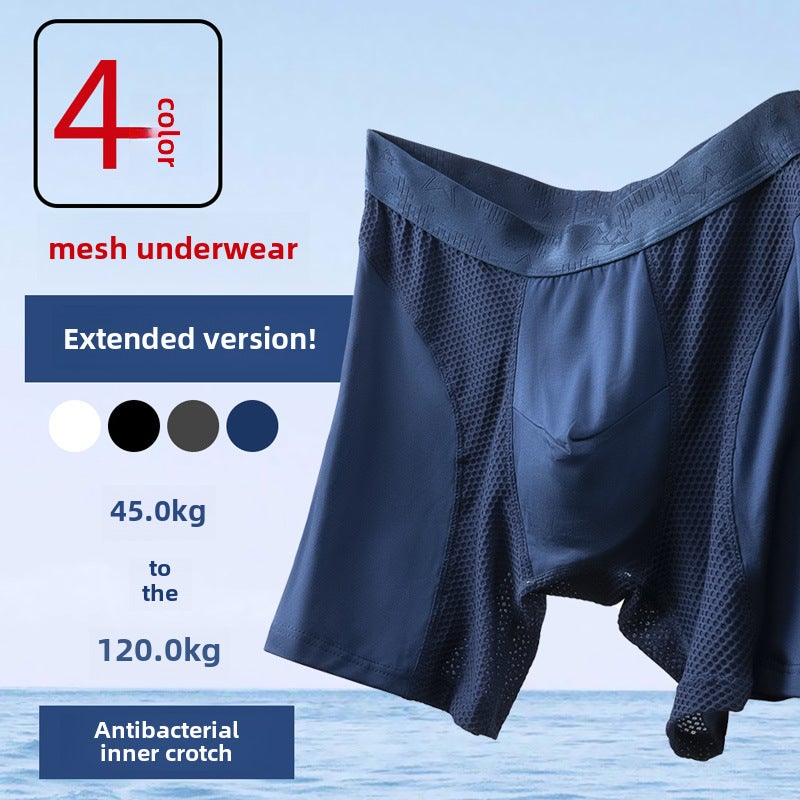 Mens Long Sport Boxer Briefs Anti-Chafe Modal Black  - Image 5