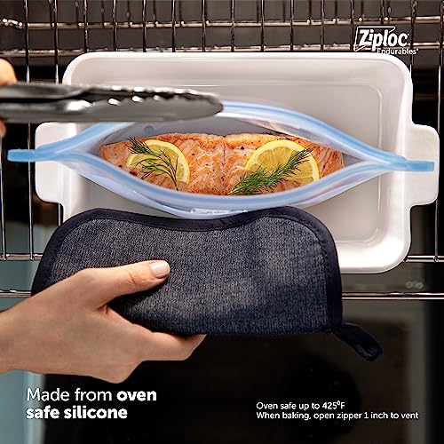 Ziploc Endurables Silicone Food Storage Meal Prep Containers, Microwave Safe and Eco-Friendly, Medium Container, 1 Count - Image 4
