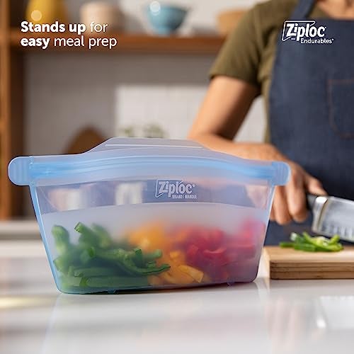 Ziploc Endurables Silicone Food Storage Meal Prep Containers, Microwave Safe and Eco-Friendly, Medium Container, 1 Count - Image 5