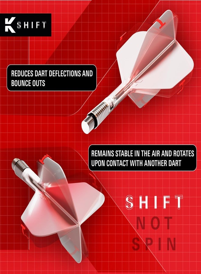Target Darts K-Shift No.2 Integrated Flights & Shafts | K Shift No. 2 Flight & Shaft System, Clear - K-Flex Medium Shift Spin Base, Professional Dart Accessories - Image 2