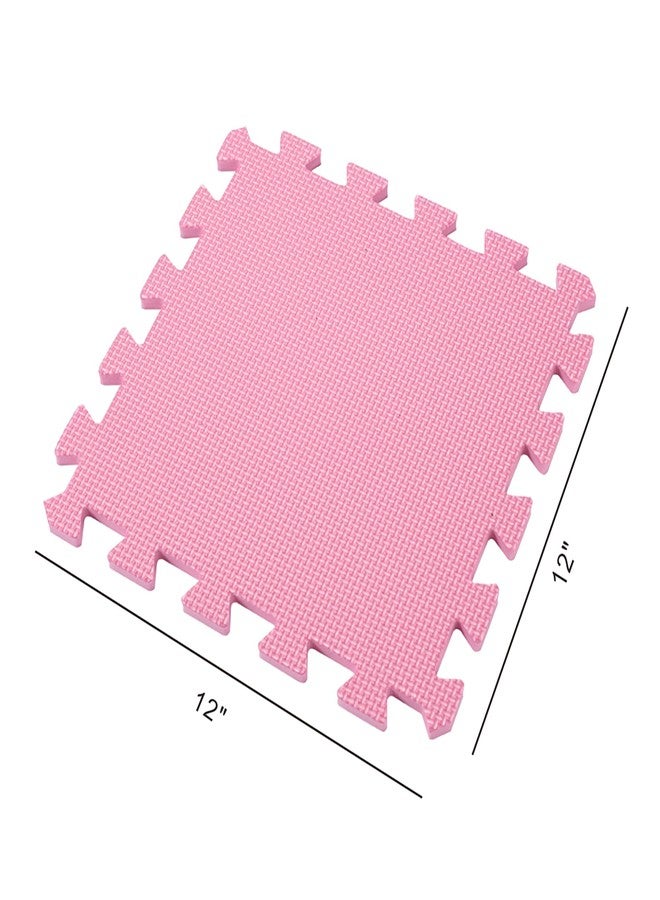 Flat River Group Easy Playhouse: 12 Soft Foam Floor Puzzle Tiles - Pink-Purple-White - 12" Interlocking Mat Pieces (4'x3'), Nursery, Playroom, Gym, Children & Adults - Image 4