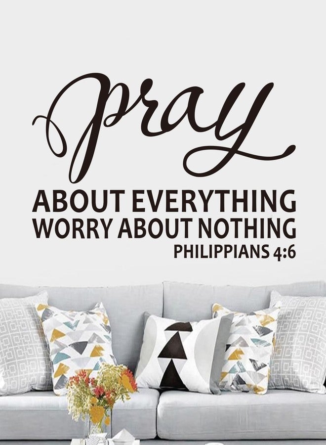 AnFigure Bible Verse Wall Stickers for Bedroom: Christian Quotes Inspirational Living Room Vinyl Art Wall Decals - Pray About Everything 21" X 11" - Image 5