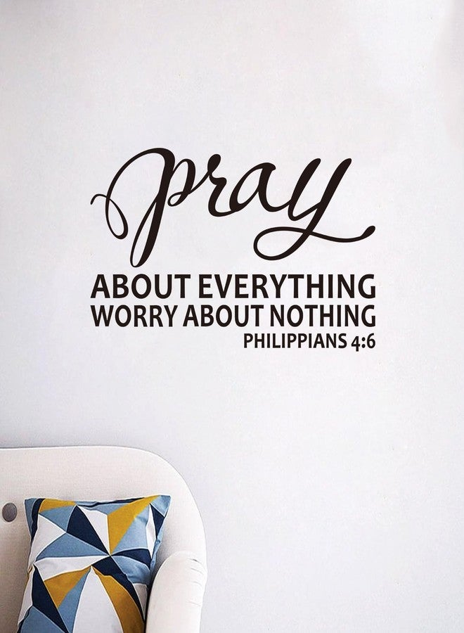 AnFigure Bible Verse Wall Stickers for Bedroom: Christian Quotes Inspirational Living Room Vinyl Art Wall Decals - Pray About Everything 21" X 11" - Image 4