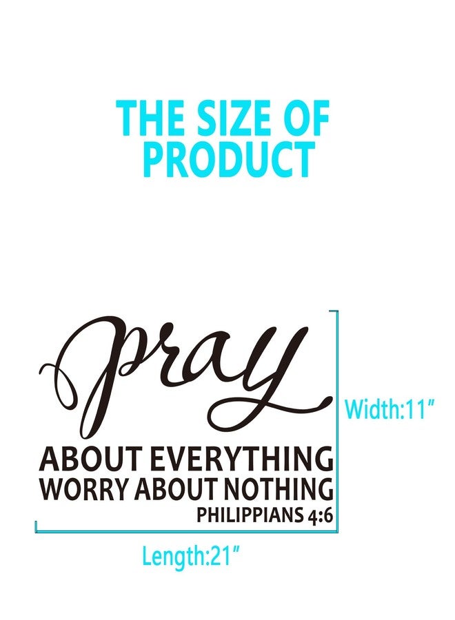 AnFigure Bible Verse Wall Stickers for Bedroom: Christian Quotes Inspirational Living Room Vinyl Art Wall Decals - Pray About Everything 21" X 11" - Image 3