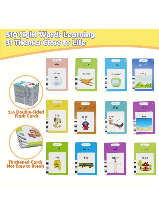 بطاقات تعليمية ثنائية اللغة العربية والإنجليزية ١١٢ بطاقة ٢٢٤ كلمة لعبة تعليمية هدية - Image 4