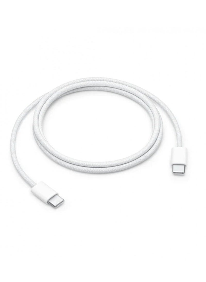 فون بلانيت كيبل شحن USB C سريع 60 واط بطول 1 متر، كيبل شحن سريع PD3.0 SCP BC1.2 5 امبير، كيبل type C مضفر لاجهزة ايباد ميني 6، ماك بوك برو، اير، ايباد برو 12.9 انش، سامسونج S23+، هواوي P40، الخ ابيض قماش - Image 5