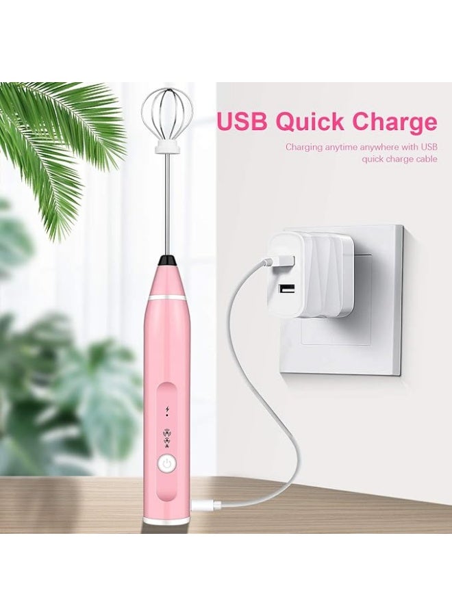 Handheld Coffee & Milk Frother – Pink – USB - Image 4