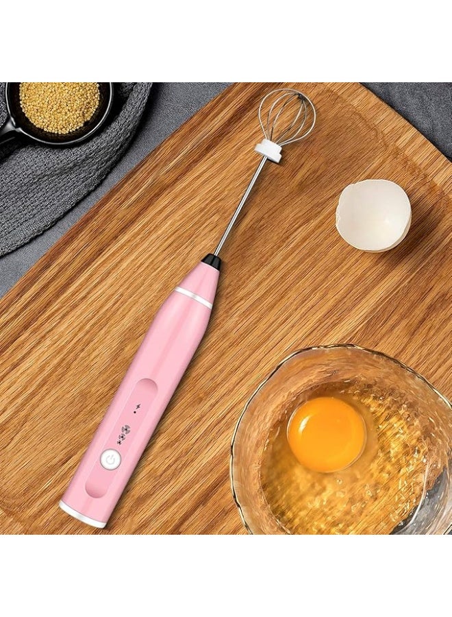 Handheld Coffee & Milk Frother – Pink – USB - Image 2