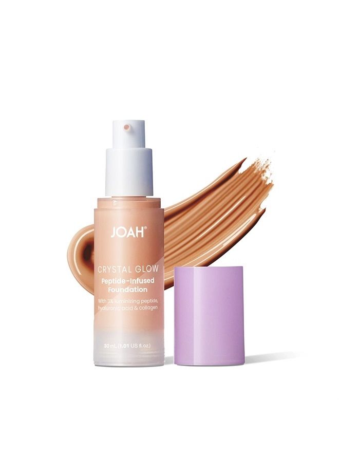 JOAH Crystal Glow Peptide-Infused Foundation, 2-in-1 Multitasking Korean Makeup with Blurring Face Primer, Luminizer, Hydration & Skin Defense for a Flawless Finish, 1.01 Oz, Light Medium Cool - Image 1
