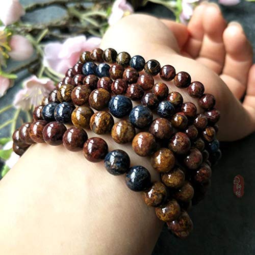 ABCGEMS Namibian MatrixBrown Pietersite Beads from Africa Vision Stone for Meditation Gorgeous Swirling Bands Healing Chakra Energy Crystal Stone Smooth Round 6mm Tiny