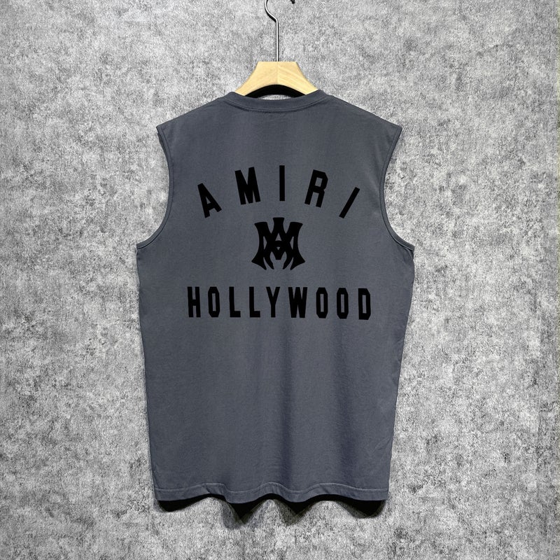 Amiri Trendy Brand Vintage American Washed Printed Waistcoat For Men And Women - Image 5