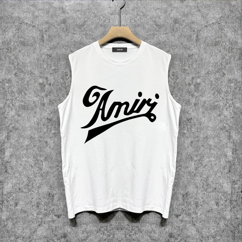 Amiri Trendy Brand Vintage American Washed Printed Waistcoat For Men And Women - Image 4