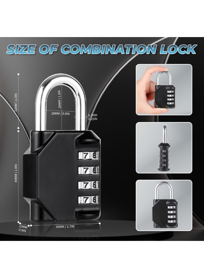 Arabest Pack of 4 Combination Padlock, 4 Digit Lock, Code Resettable Locker Lock, Heavy Duty Waterproof Indoor and Outdoor Use for School Luggage Gym Cabinet Gate Fence, Black - Image 2