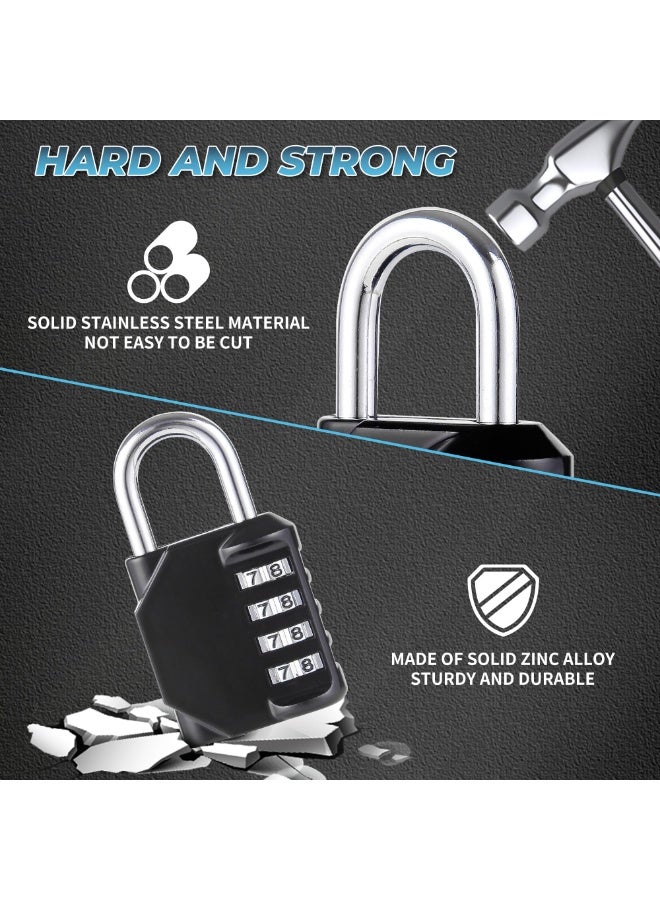 Arabest Pack of 4 Combination Padlock, 4 Digit Lock, Code Resettable Locker Lock, Heavy Duty Waterproof Indoor and Outdoor Use for School Luggage Gym Cabinet Gate Fence, Black - Image 5