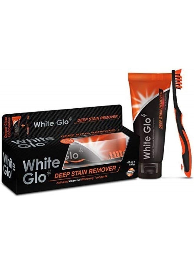 وايت معجون أسنان وايت جلو بالفحم - مزيل عميق للبقع مع فرشاة أسنان - Image 1