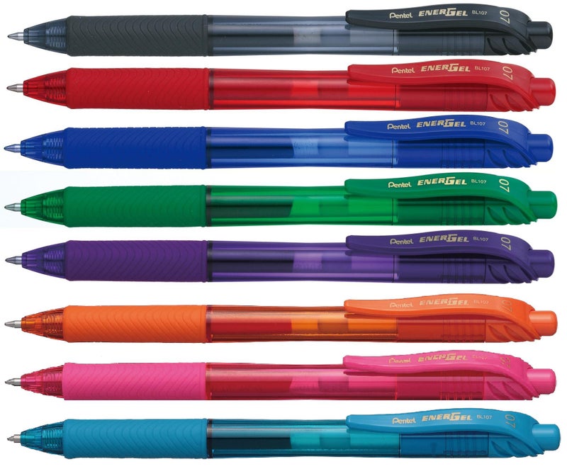 Pentel قلم حبر جل قابل للسحب Pentel EnerGel X BL107 - 0.7 مم - 84% معاد تدويره - بنفسجي - عبوة من 3 - Image 2