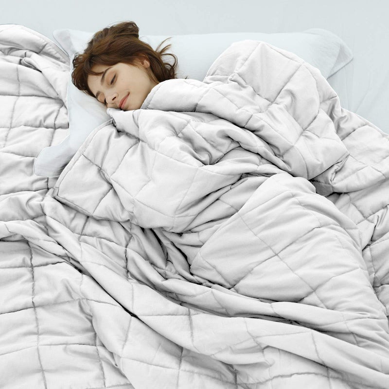 Weighted Idea Weighted Blanket for Adults 15lbsWhite60x80 Queen Size Breathable Heavy Blanket with Premium Glass Beads AllSeason Soft Thick Blanket