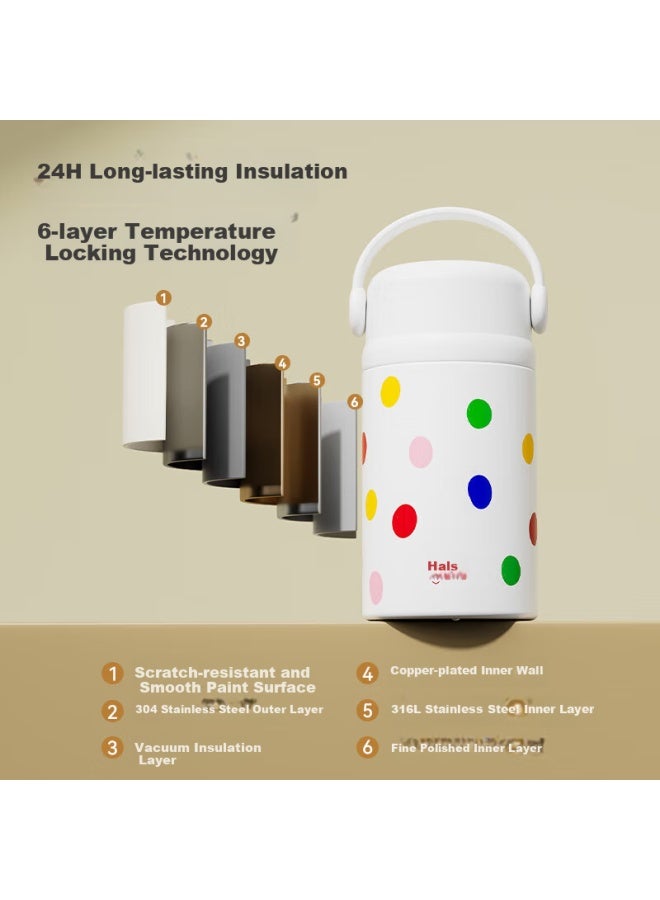 Haers Stainless Steel Insulated Food Jar With Wide Opening, Large Capacity Thermos Container, Portable Soup Pot With Extra Long Heat Retention, 316l Grade, 1000ml - Image 4