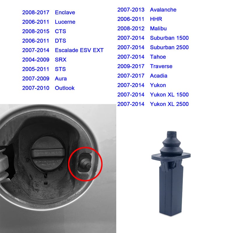 Autoacc قفل فتح باب خزان الوقود Autoacc، بديل لمكبس باب خزان الغاز متوافق مع تاهو ترافيرس مالibu HHR أفالانش سوبربان 1500 2500 CTS DTS SRX STS إسكاليد أكاديا يوكون XL أورا إنكلايف لوسيرن - Image 5