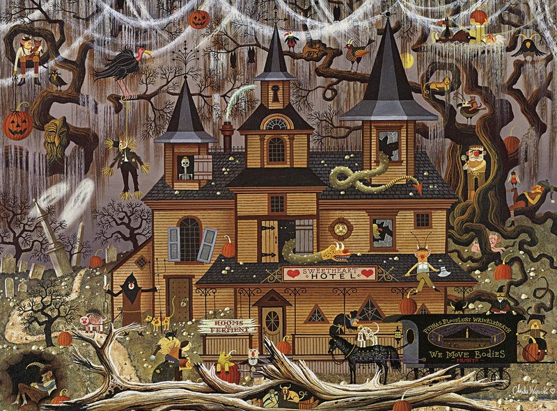Buffalo Games - Charles Wysocki - Trick or Treat Hotel - 1000 Piece Jigsaw Puzzle - Image 1