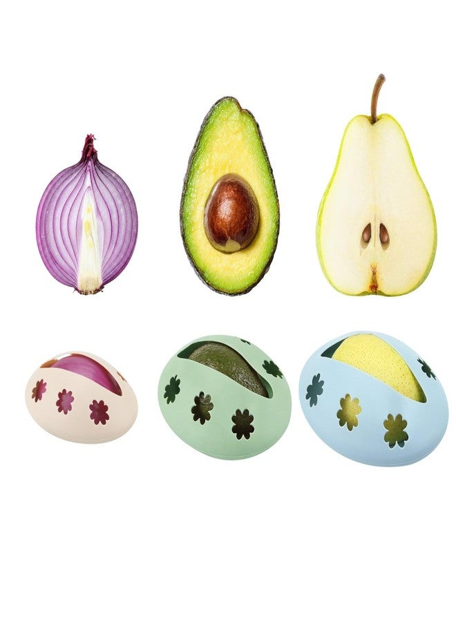 Emptycolor 3 Pack Reusable Silicone Fruit Covers - Avocado Saver, Lemon Keeper & Onion Storage Cover for Fridge | BPA-Free Silicone Food Covers Produce Saver for Fruit Storage - Image 3