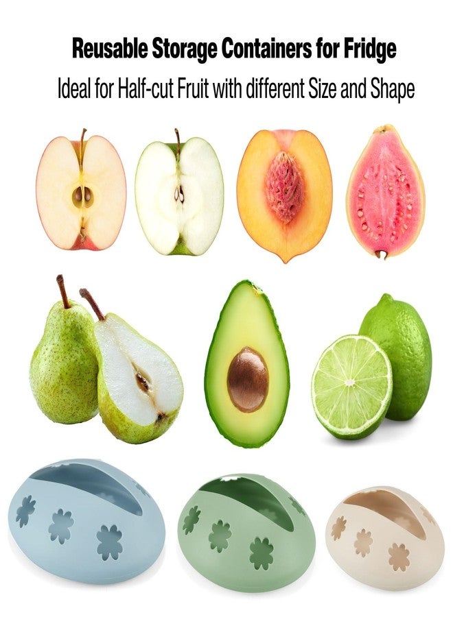 Emptycolor 3 Pack Reusable Silicone Fruit Covers - Avocado Saver, Lemon Keeper & Onion Storage Cover for Fridge | BPA-Free Silicone Food Covers Produce Saver for Fruit Storage - Image 4