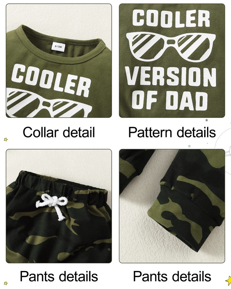 YALLET 18-24 Months Baby Boy Clothes Toddler Fall Winter Outfit Letter Print Long Sleeve Clothing 2PC Infant Hoodie Sweatshirts + Pants Set, Green - Image 5