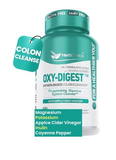 Herbtonics Oxy-Digest Colon Cleanse and Detox Digestive System formula with Apple cider 90 Vegan Pills for Women and Men  - Image 1
