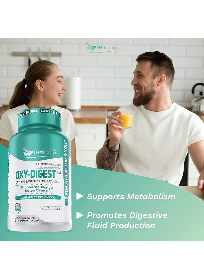 Herbtonics Oxy-Digest Colon Cleanse and Detox Digestive System Formula with Apple Cider Vinegar