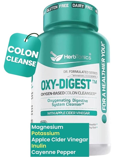 Herbtonics Oxy-Digest Colon Cleanse and Detox Digestive System Formula with Apple Cider Vinegar