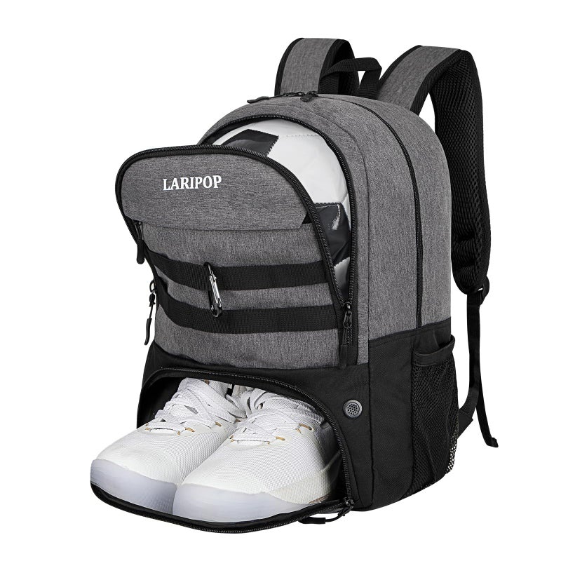 LARIPOP Soccer Backpack Bag with Ball Holder Ventilated Shoe Compartment Large Capacity Youth Sports Gear Bag for Basketball Volleyball Gym - Image 2