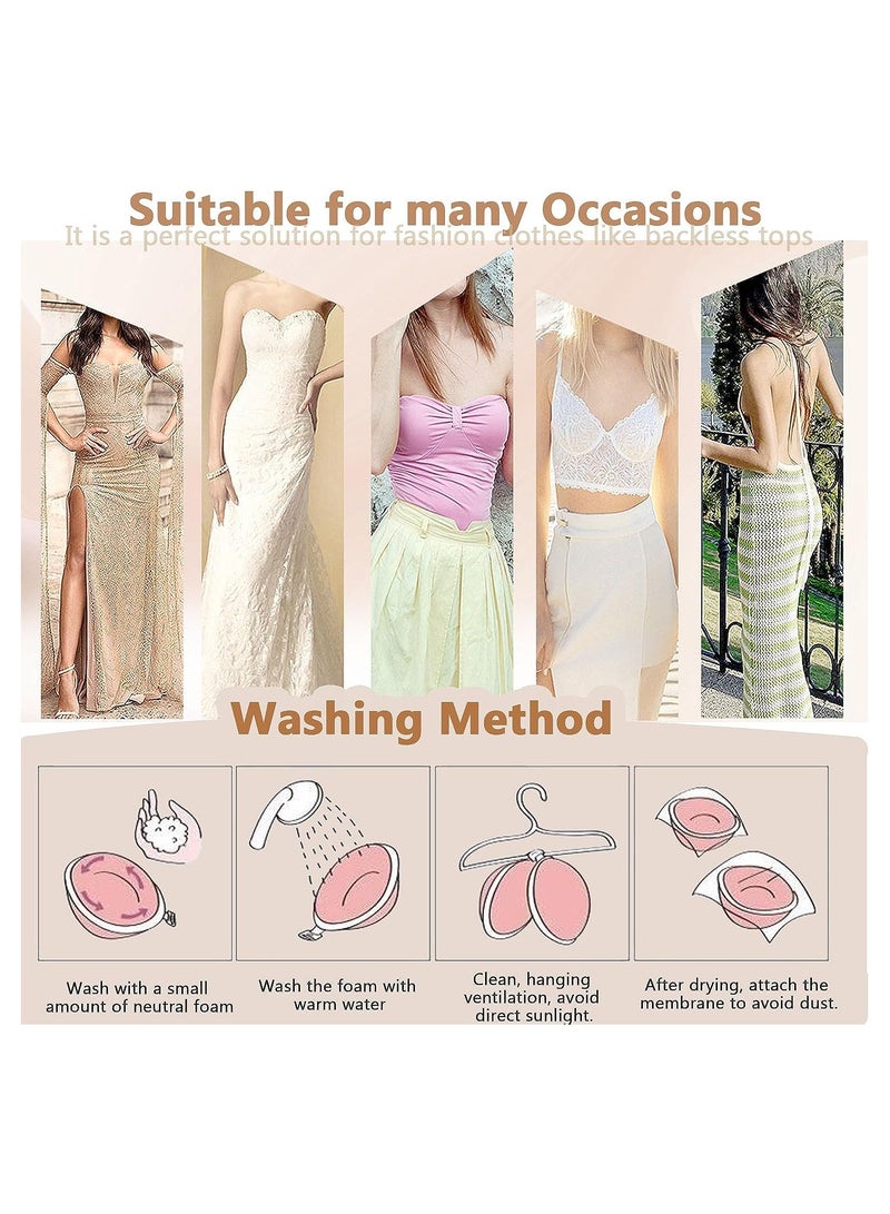 KASTWAVE Push Up Sticky Lace Bra for Women, Reusable Bra Backless Strapless Bra Adhesive Bra, Comfortable Invisible Bra for All Backless Clothes Evening Dress, 2 Pack - C Cup - Image 5