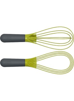Joseph Joseph Twist Whisk 2 In 1 Flat And Balloon Whisk Suitable For Non Stick Cookware Silicone Grey/Green  - Image 2