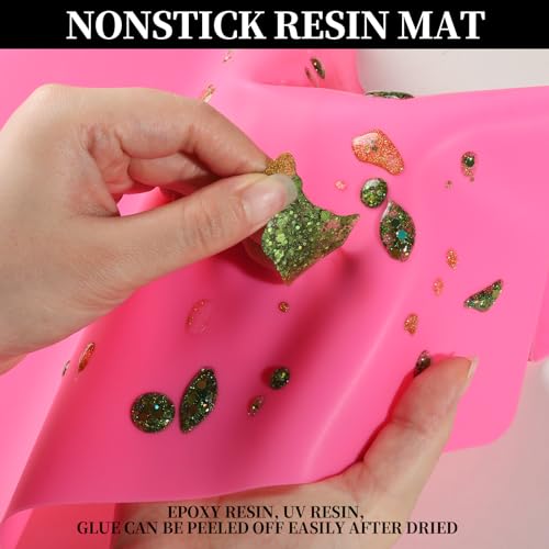 LEOBRO Silicone Mat for Resin Molds, 3 PCS Silicone Mats for Epoxy Resin, UV Resin, Play Dough Mat, Clay Mat, Nonstick Silicone Sheets Pads for DIY Arts and Crafts, Pink & Purple & Blue, 15.7”x 11.7” - Image 4
