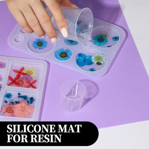 LEOBRO Silicone Mat for Resin Molds, 3 PCS Silicone Mats for Epoxy Resin, UV Resin, Play Dough Mat, Clay Mat, Nonstick Silicone Sheets Pads for DIY Arts and Crafts, Pink & Purple & Blue, 15.7”x 11.7” - Image 5