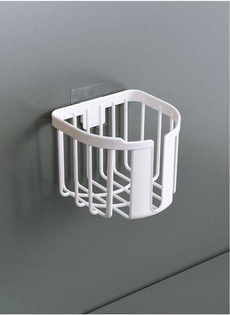 Generic Punch-Free Toilet Paper Shelf Bathroom Kitchen Tissue Box Wall-Mounted Sticky Paper Storage Box Toilet Paper Holder Roll Paper  - Image 1