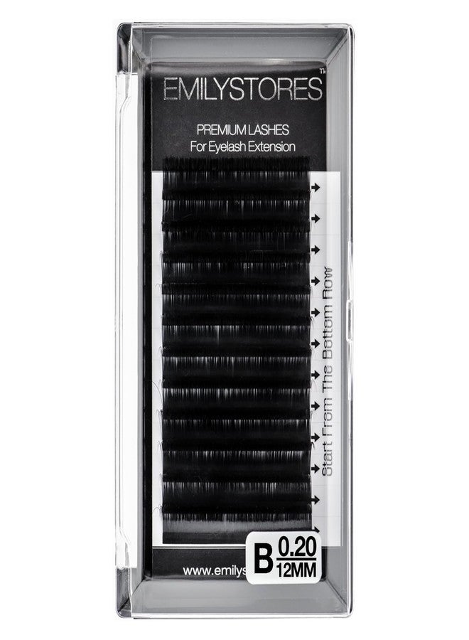 EMILYSTORES Lash Extensions 0.20mm Classic Thickness B Curl 12mm Length Natural Looking Individual Volume Eyelashes For Eyelash Extensions(0.20,B,12mm) - Image 1