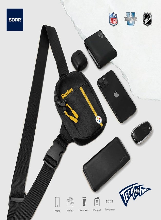 SOAR NFL Crossbody Tech Bag - Small Sling Bag for Unisex - Adjustable Strap - Travel Crossbody Backpack for Walking - Officially Licensed NFL, Mini Sling Bag - Image 4