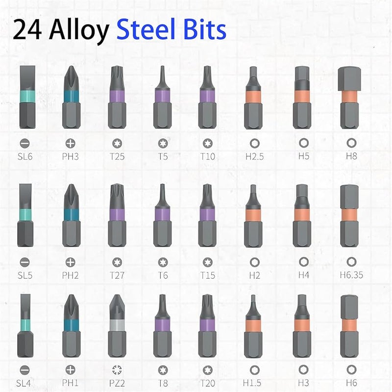 قطعتان 24 في 1 مجموعة مفك براغي مغناطيسي راتشيت متعدد الأدوات مع مقبس قابل للفصل - Image 4