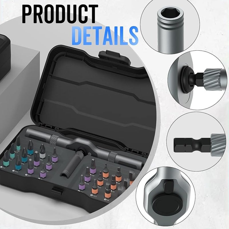 قطعتان 24 في 1 مجموعة مفك براغي مغناطيسي راتشيت متعدد الأدوات مع مقبس قابل للفصل - Image 5