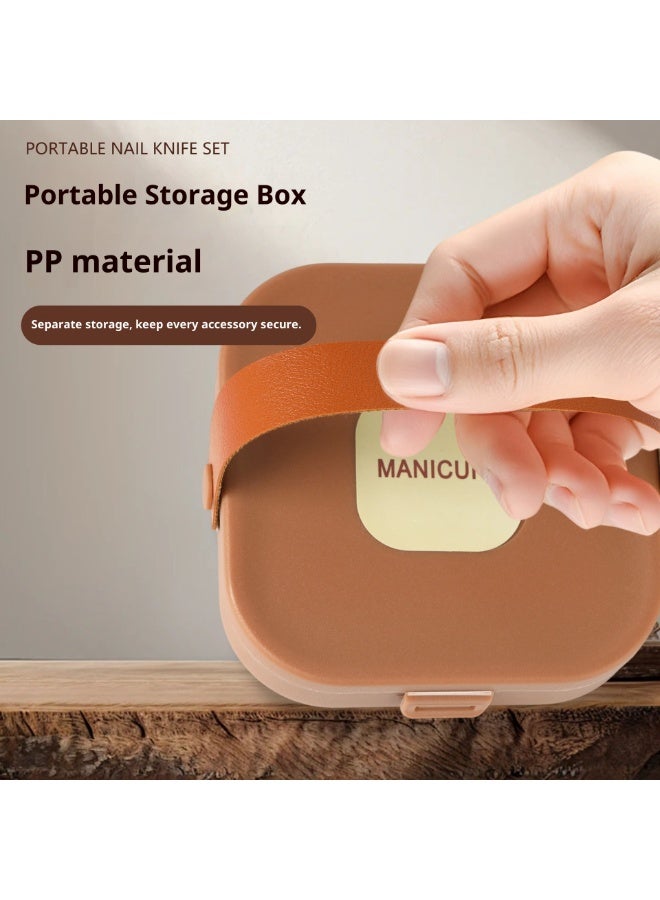مجموعة مقص الأظافر المحمولة ، علبة تخزين محمولة ، مادة PP مع ملعقة قطف الأذن ، مجموعة مقص الأظافر المصنوعة من الفولاذ المقاوم للصدأ من 5 قطع - Image 5