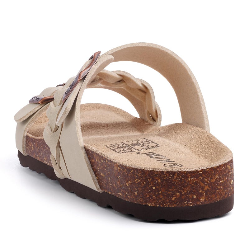 KIDMI Women's Cork Footbed Sandals with Arch Support Comfortable Slip-On Slide Sandals With Adjustable Buckle for Summer, Stone 40 - Image 5