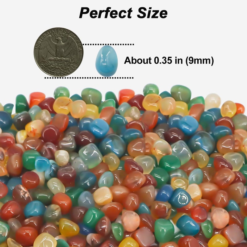 Virekm Landscaping Pebbles, River Rocks Decorative Ornamental Pebbles Garden Landscaping Stones, DIY Smoothed Rocks for Potted Plant Resin Art Vase Fillers Aquarium Gravel Rocks (1 Pound, Colorful) - Image 2