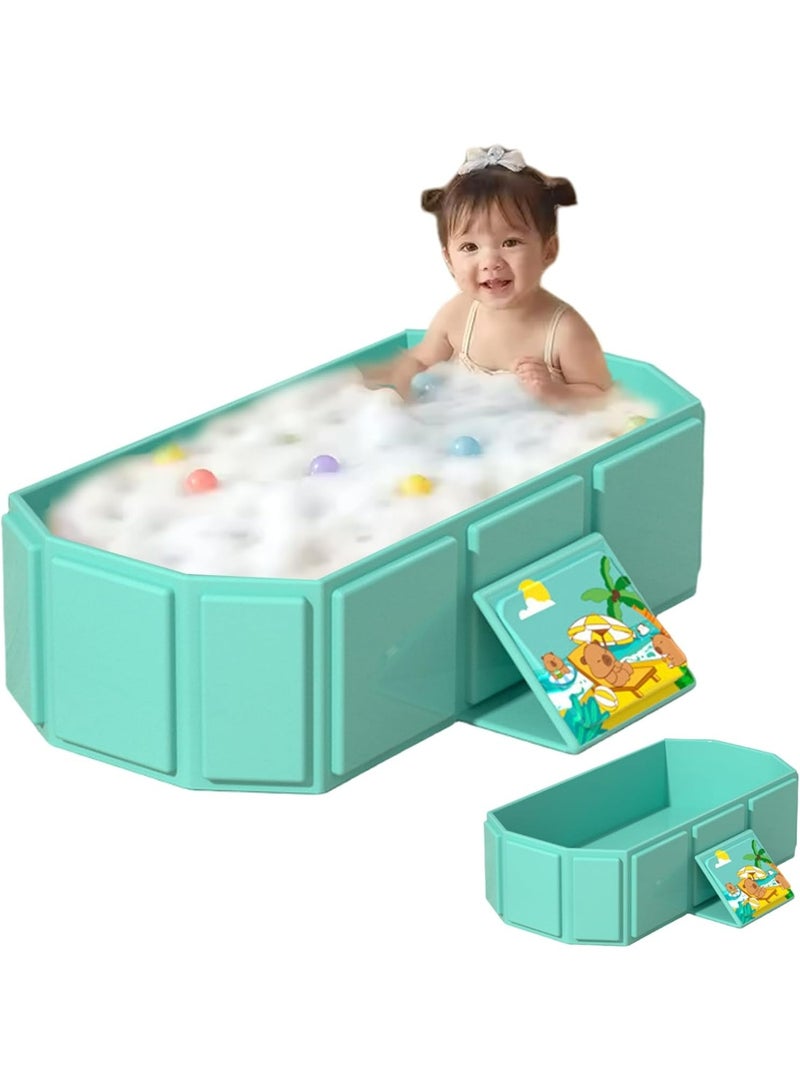 Portable Foldable Baby Bathtub - Space Saving Multifunctional Large Infant Tub with 5-Layer Insulation & Reinforced Support for 0-4 Years - Image 1