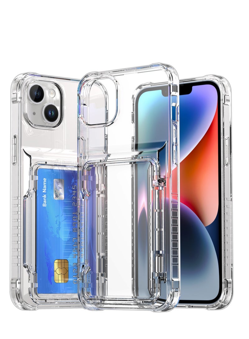 GULFLINK Transparent Wallet Case For iPhone 15 Plus 6.7 inch Hardback with Built-in Card Slot Holder  - Image 1
