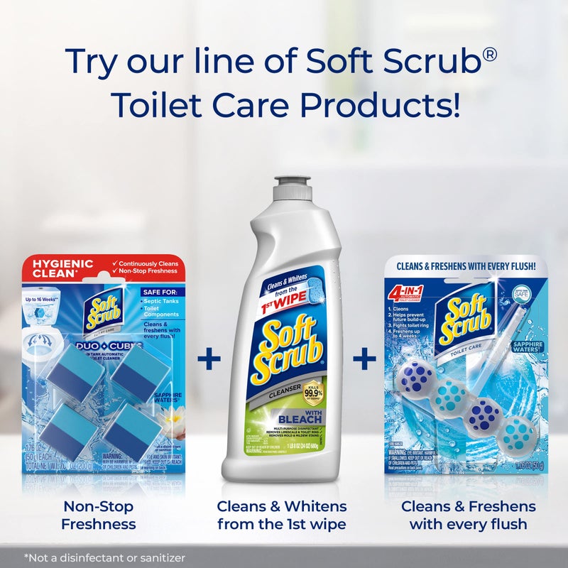 Soft Scrub منظف مرحاض سافير ووترز من سوفت سكراب - مكعبات ثنائية، 4 قطع - Image 5