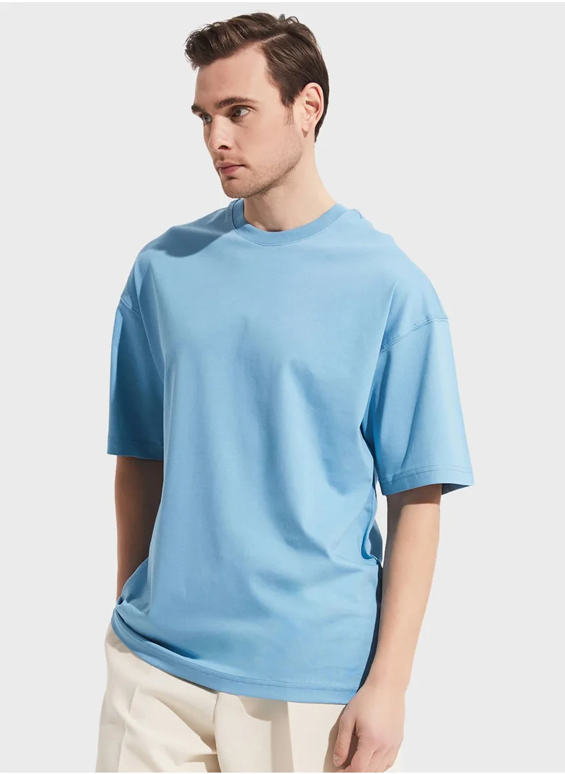 جون Ribbed  Collar T-Shirt