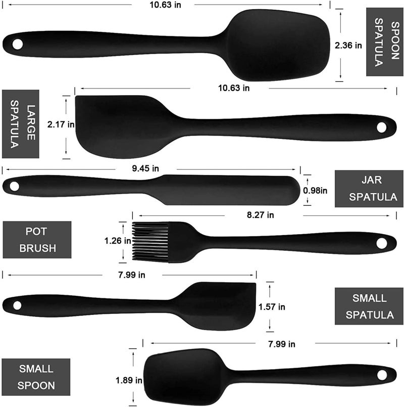 UREVO 6 Piece Silicone Spatula Set - Non-Stick Rubber Kitchen Utensils for Cooking, Baking, and Mixing - Image 2