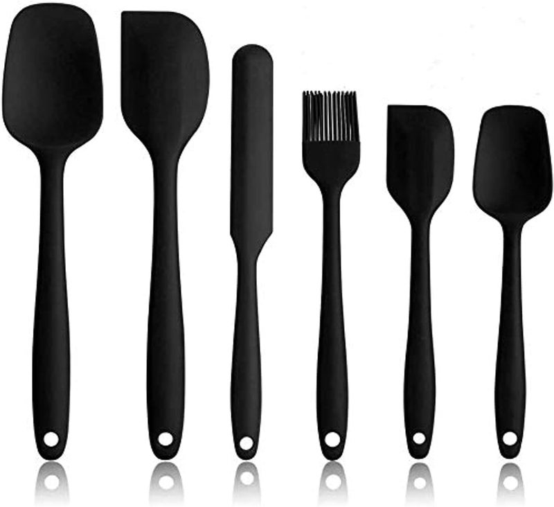 UREVO 6 Piece Silicone Spatula Set - Non-Stick Rubber Kitchen Utensils for Cooking, Baking, and Mixing - Image 1