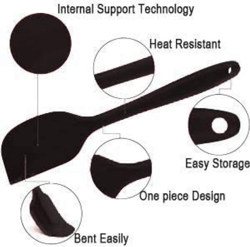 UREVO 6 Piece Silicone Spatula Set - Non-Stick Rubber Kitchen Utensils for Cooking, Baking, and Mixing - Image 3
